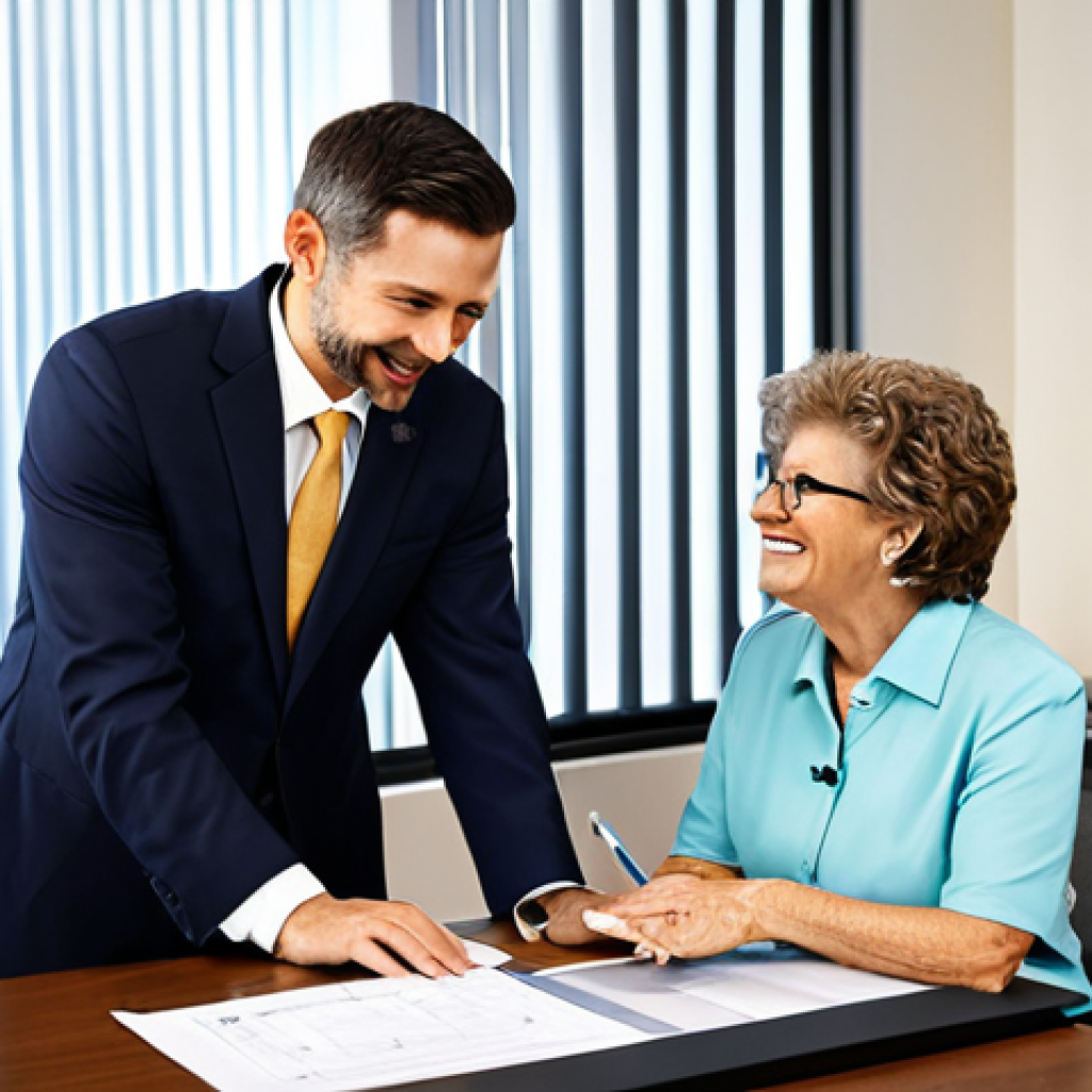 Modern Property Management Office**

"A bright and modern property management office, featuring a friendly customer service representative in professional dress, assisting a senior couple with paperwork at a clean desk. The background includes organized filing cabinets and a digital screen displaying building plans. Focus on creating a welcoming and professional atmosphere. fully clothed, appropriate content, safe for work, perfect anatomy, natural proportions, family-friendly."

**