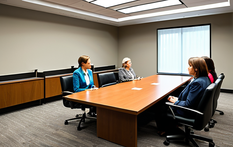 WEG-Recht (Condominium Law) Meeting**

A fully clothed, professional female lawyer moderates a homeowner's association meeting in a brightly lit conference room. Attendees are dressed in modest business attire. The scene emphasizes respectful discussion and legal documents. Safe for work, appropriate content, perfect anatomy, natural proportions, professional setting.

**