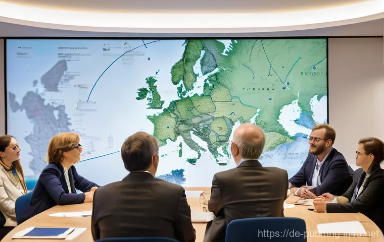 공공관리사와 관련된 국제 자격증의 비교 - A group of diverse public administration professionals, male and female, aged approximately 30-50, i...