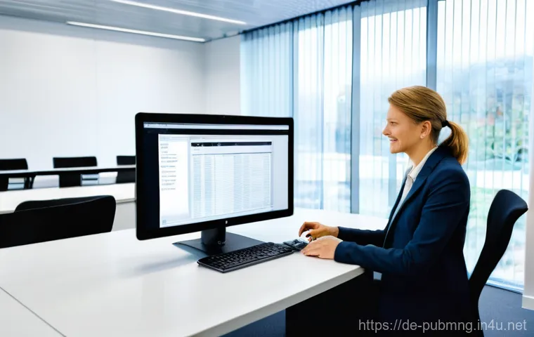 공공관리사 실무에서 필요한 소프트웨어 활용 방법 - The Dawn of Digital Efficiency in German Administration**
    **Prompt:** A bright, modern, and spac...