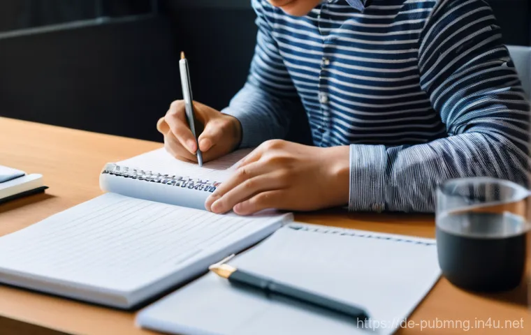 공공관리사 필기시험 대비를 위한 시간 관리 전략 - **Prompt:** A young adult, looking focused and determined, sitting at a meticulously organized study...