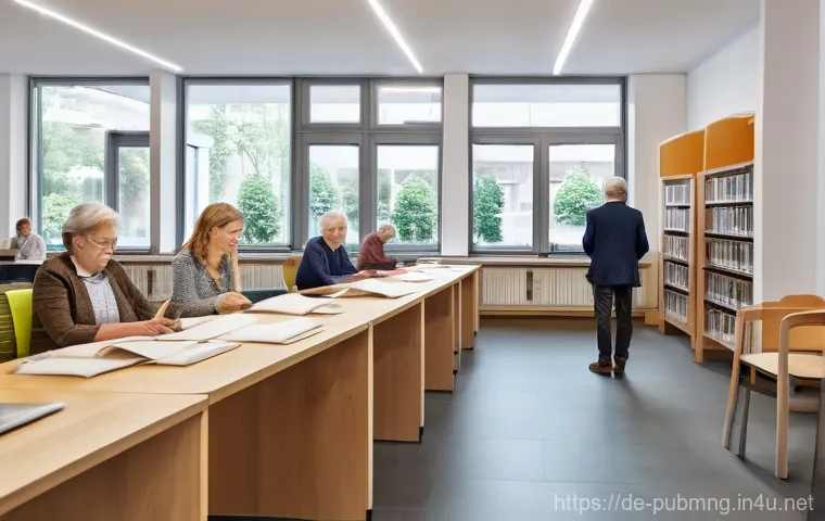 공공관리사와 공공정책 간의 연관성 - A vibrant, optimistic image depicting the transformation of German public administration through dig...