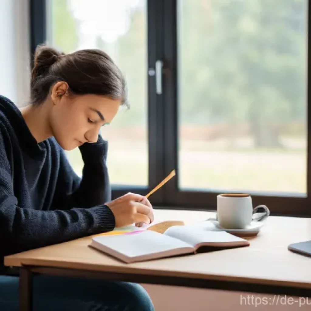 공공관리사 실기시험 준비 과정 공유 - **Prompt:** A young adult, around 25-35 years old, of German ethnicity, sits at a clean, well-lit de...