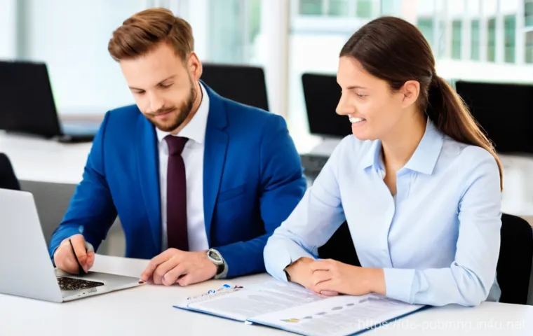 공공관리사 실기시험 준비 과정 공유 - **Prompt:** A young adult, around 25-35 years old, of German ethnicity, sits at a clean, well-lit de...