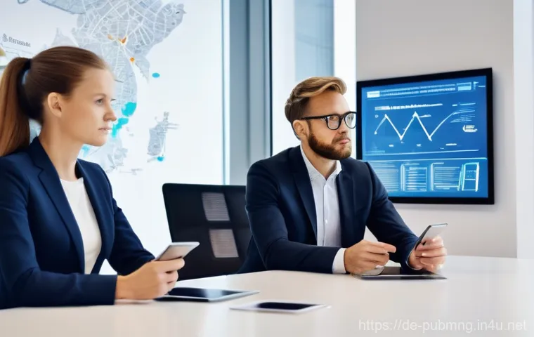 공공관리사 자격증 취득 후의 장기적 성장 가능성 - **A vibrant, wide-angle shot of a modern German public administration office.** In the foreground, a...