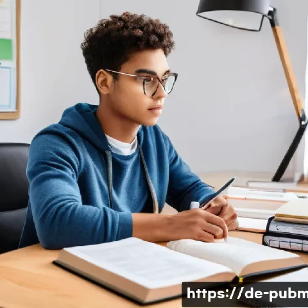 공공관리사 시험 준비를 위한 필수 자료 - A modern study setting focused on Public Management exam preparation: a young adult student of Germa...