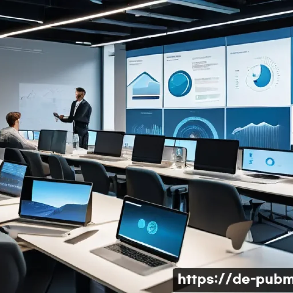 공공관리사 직무 변화를 위한 조언 - A modern German public administration office scene with diverse professionals in business casual att...