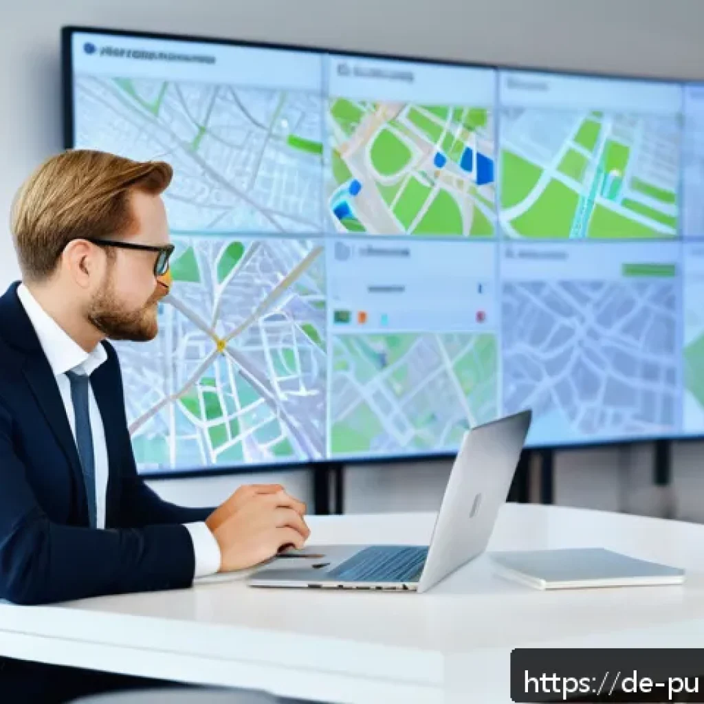 공공관리사 자격증으로 확장 가능한 직무 영역 - A modern public manager in a sleek office setting, engaging in digital transformation projects for a...